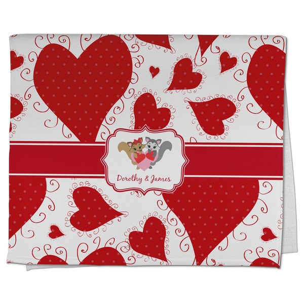 Custom Cute Squirrel Couple Kitchen Towel - Poly Cotton w/ Couple's Names