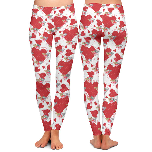 Cute Squirrel Couple Ladies Leggings - Front and Back