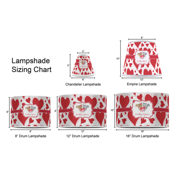 Cute Squirrel Couple Lampshade Sizing Chart