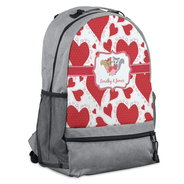 Custom Cute Squirrel Couple Backpack - Grey (Personalized)