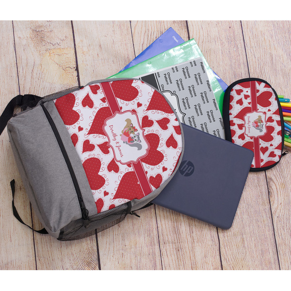 Cute Squirrel Couple Large Backpack - Gray - With Stuff