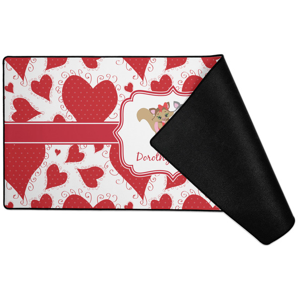 Cute Squirrel Couple Large Gaming Mats - FRONT W/ FOLD