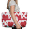 Cute Squirrel Couple Large Rope Tote Bag - In Context View