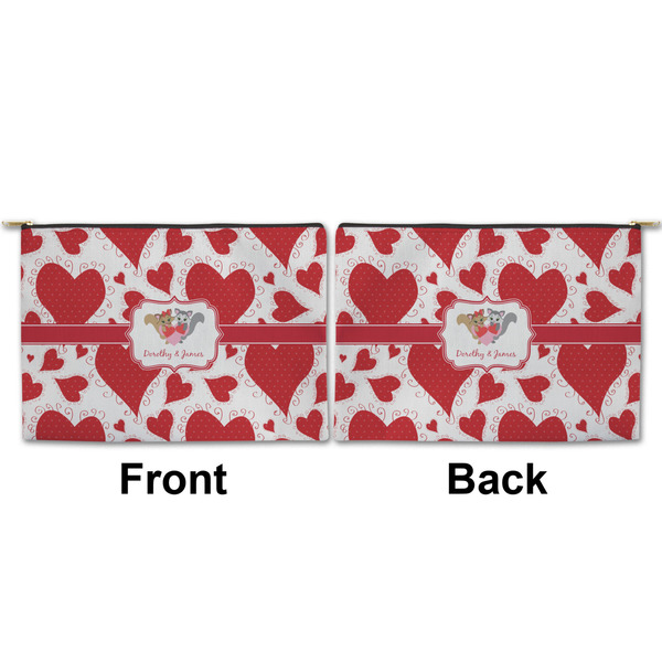 Cute Squirrel Couple Large Zipper Pouch Approval (Front and Back)