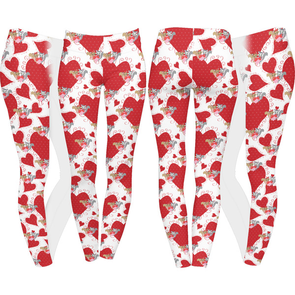 Cute Squirrel Couple Leggings Turn Around - Apvl