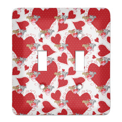 Cute Raccoon Couple Light Switch Cover (2 Toggle Plate)