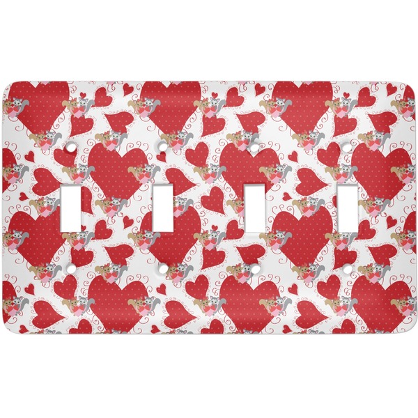 Custom Cute Squirrel Couple Light Switch Cover (4 Toggle Plate)