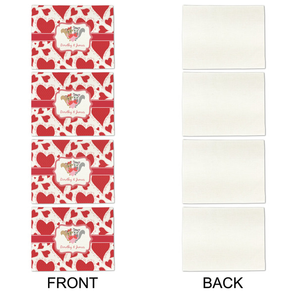 Cute Squirrel Couple Linen Placemat - APPROVAL Set of 4 (single sided)