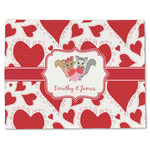 Cute Squirrel Couple Single-Sided Linen Placemat - Single w/ Couple's Names