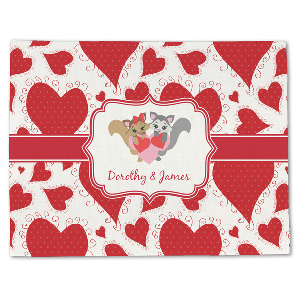 Cute Squirrel Couple Linen Placemat - Front