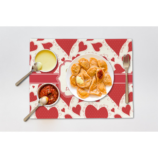 Cute Squirrel Couple Linen Placemat - Lifestyle (single)
