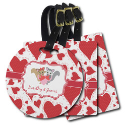 Cute Squirrel Couple Plastic Luggage Tag (Personalized)