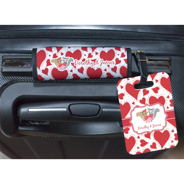Cute Racoon Couple Luggage Wrap & Tag