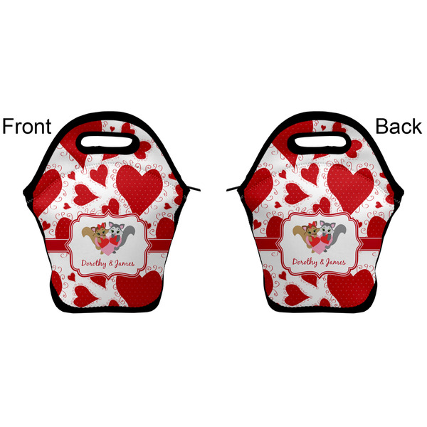 Cute Squirrel Couple Lunch Bag - Front and Back