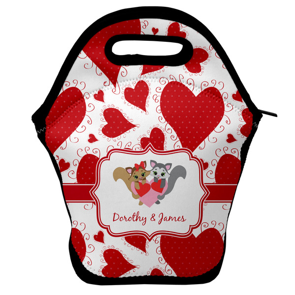 Custom Cute Squirrel Couple Lunch Bag w/ Couple's Names