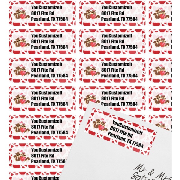 Cute Squirrel Couple Mailing Label on Envelope - Multiple Labels