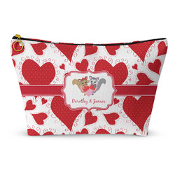 Cute Squirrel Couple Makeup Bag - Large - 12.5"x7" (Personalized)