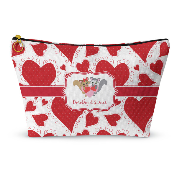 Custom Cute Squirrel Couple Makeup Bag - Large - 12.5"x7" (Personalized)