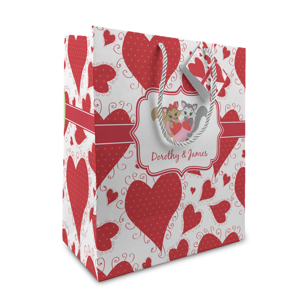 Custom Cute Squirrel Couple Medium Gift Bag (Personalized)