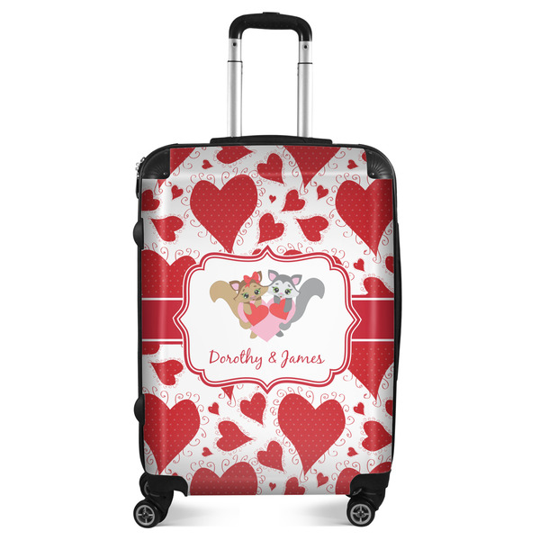 Custom Cute Squirrel Couple Suitcase - 24" Medium - Checked (Personalized)