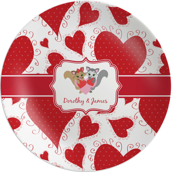 Custom Cute Squirrel Couple Melamine Plate (Personalized)
