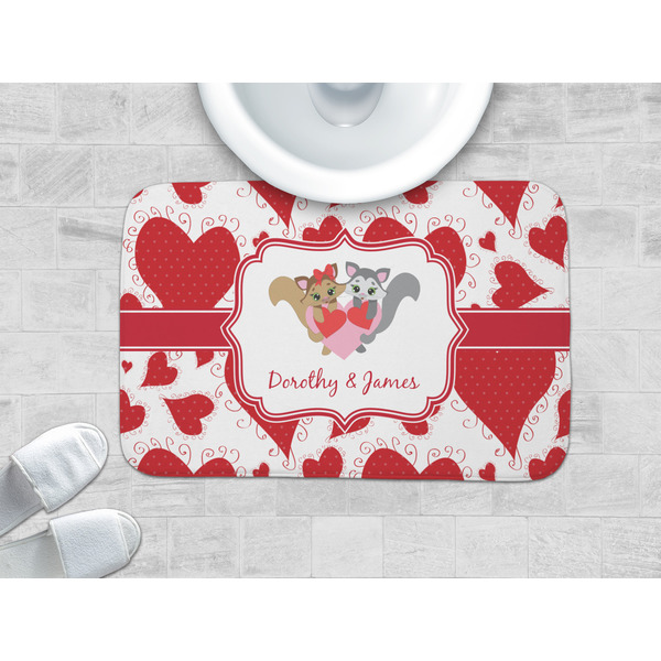 Cute Squirrel Couple Memory Foam Bath Mat - LIFESTYLE 34x21