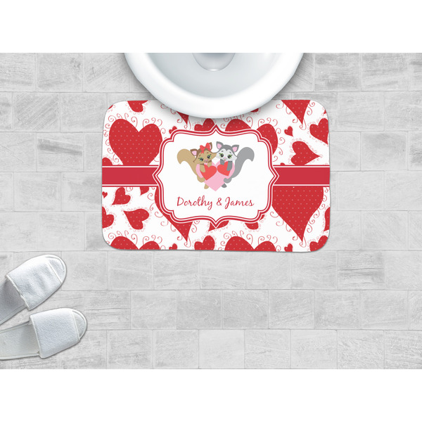 Cute Squirrel Couple Memory Foam Bath Mat - LIFESTYLE