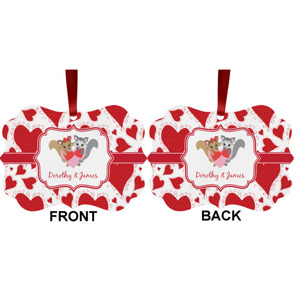 Cute Squirrel Couple Metal Benilux Ornament - Front and Back (APPROVAL)