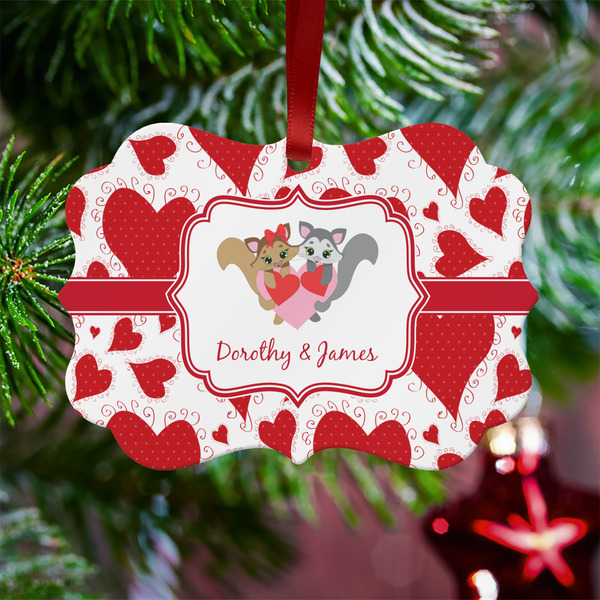 Cute Squirrel Couple Metal Benilux Ornament - Lifestyle