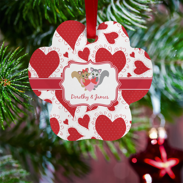 Cute Squirrel Couple Metal Paw Ornament - Lifestyle