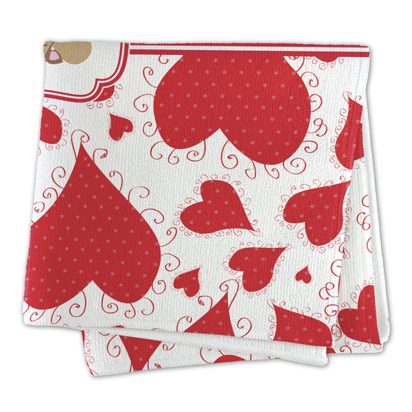 Cute Squirrel Couple Microfiber Dish Rag - FOLDED (square)