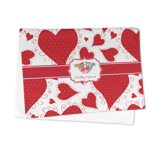 Cute Squirrel Couple Microfiber Dish Towel - FOLDED HALF