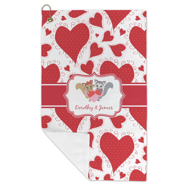 Cute Squirrel Couple Microfiber Golf Towels - FOLD