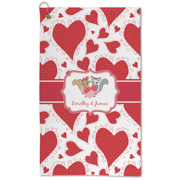 Custom Cute Squirrel Couple Microfiber Golf Towel - Large (Personalized)
