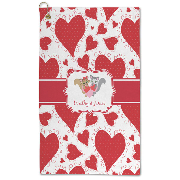 Custom Cute Squirrel Couple Microfiber Golf Towel - Large (Personalized)