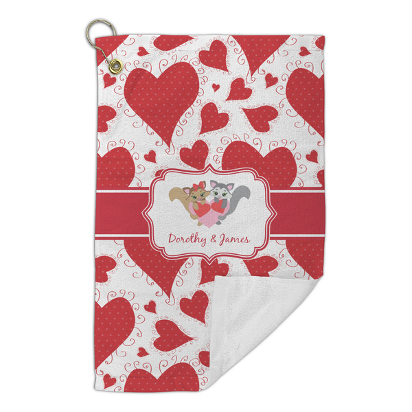 Cute Squirrel Couple Microfiber Golf Towels Small - FRONT FOLDED