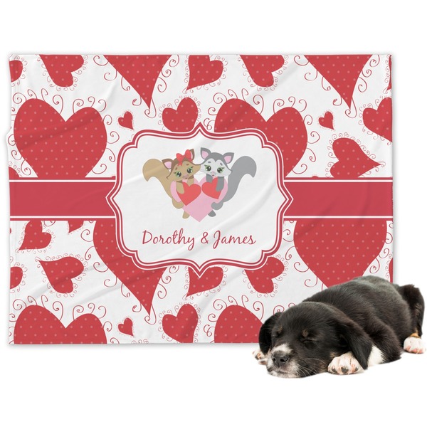 Custom Cute Squirrel Couple Dog Blanket (Personalized)