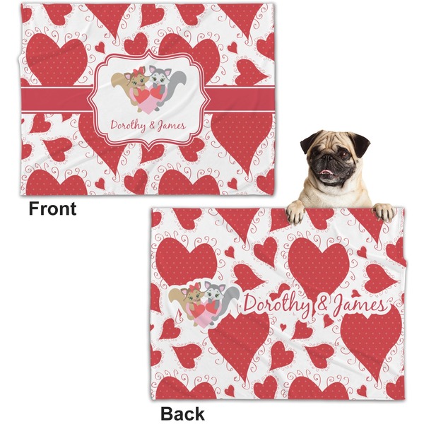 Cute Squirrel Couple Microfleece Dog Blanket - Regular - Front & Back