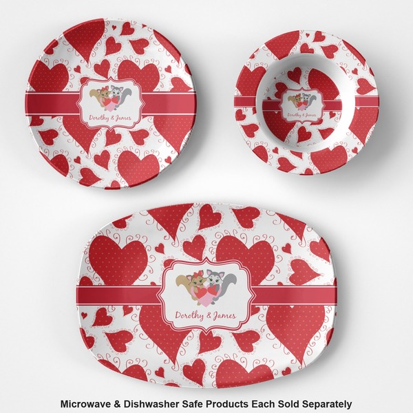 Cute Squirrel Couple Microwave & Dishwasher Safe CP Plastic Dishware - Group