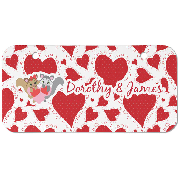 Cute Squirrel Couple Mini Bicycle License Plate - Two Holes