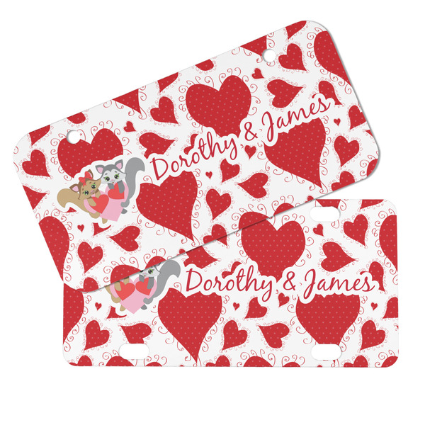 Cute Squirrel Couple Mini License Plates - MAIN (4 and 2 Holes)