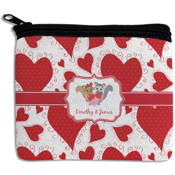 Custom Cute Raccoon Couple Rectangular Coin Purse (Personalized)
