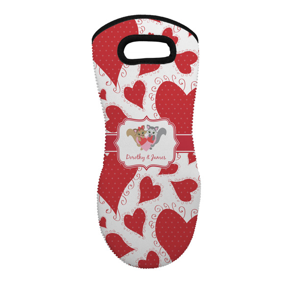 Custom Cute Squirrel Couple Neoprene Oven Mitt w/ Couple's Names