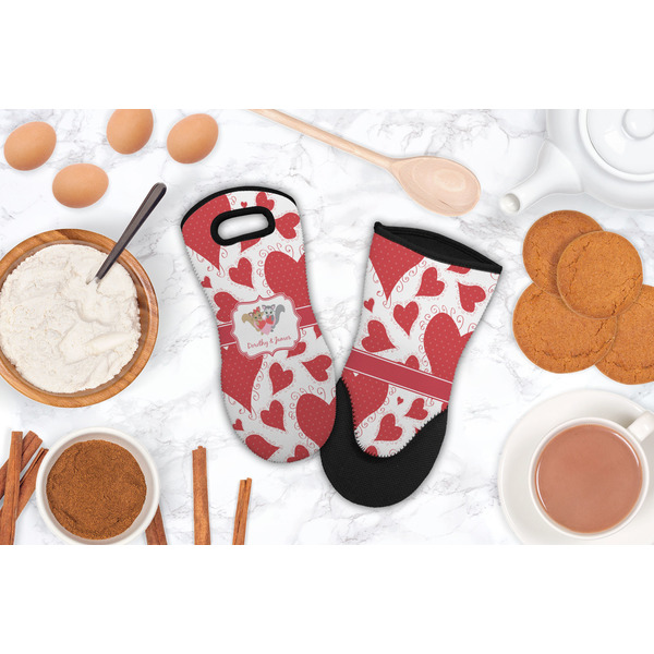 Cute Squirrel Couple Neoprene Oven Mitt - Lifestyle Image