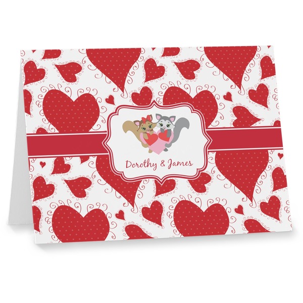 Custom Cute Squirrel Couple Note cards (Personalized)