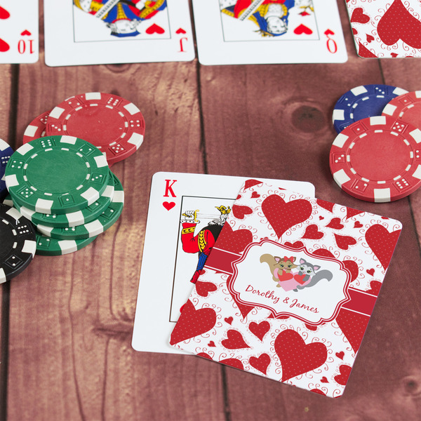 Cute Squirrel Couple On Table with Poker Chips