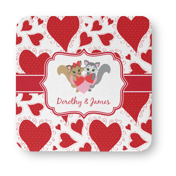 Cute Squirrel Couple Paper Coasters - Approval
