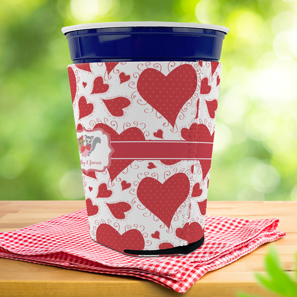 Cute Squirrel Couple Party Cup Sleeves - with bottom - Lifestyle