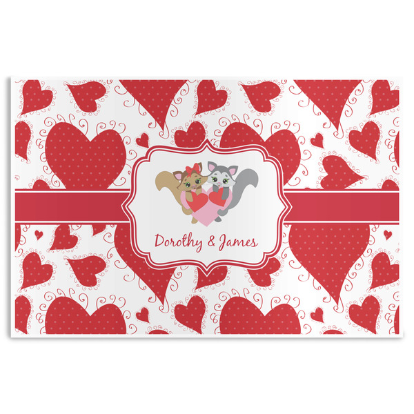 Custom Cute Squirrel Couple Disposable Paper Placemats (Personalized)