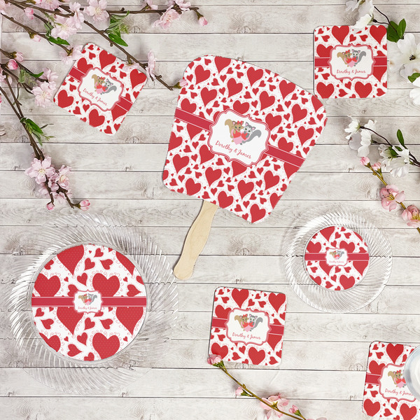 Cute Squirrel Couple Party Supplies Combination Image - All items - Plates, Coasters, Fans